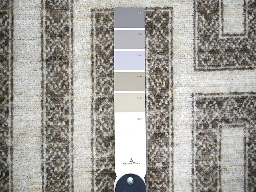 4'0" x 11'8" New Hand Knotted Brown Wool Runner Oriental Rug - MOA10274266