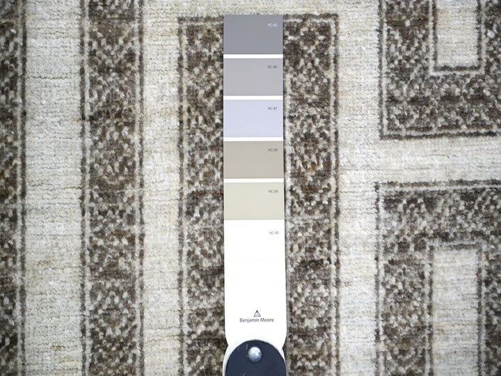 4'0" x 11'8" New Hand Knotted Brown Wool Runner Oriental Rug - MOA10274266