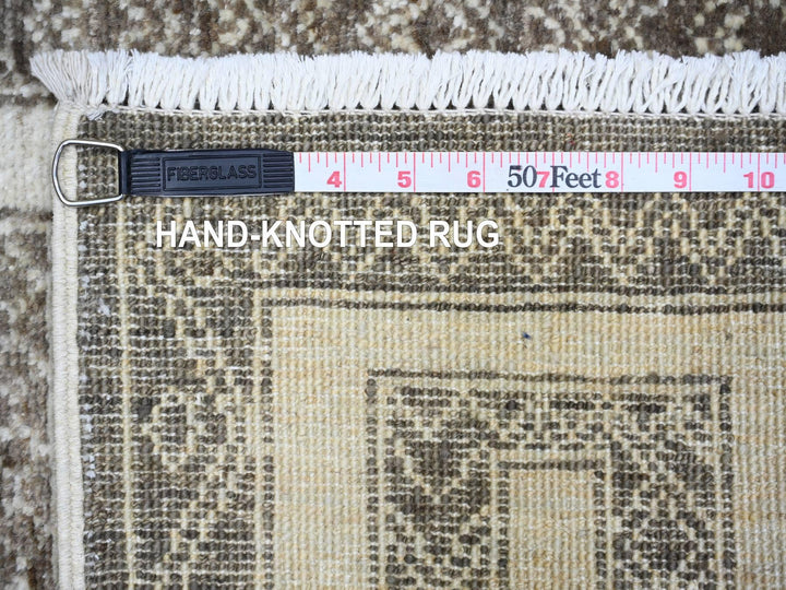 4'0" x 11'8" New Hand Knotted Brown Wool Runner Oriental Rug - MOA10274266