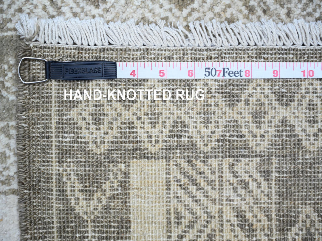 6'0" x 9'0" New Hand Knotted Brown Wool Rectangle Oriental Rug - MOA10274278