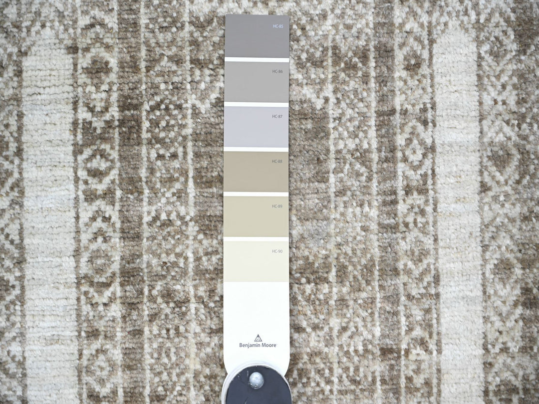 4'1" x 9'8" New Hand Knotted Brown Wool Runner Oriental Rug - MOA10274280