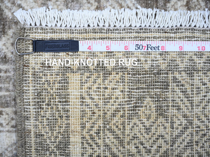 4'1" x 9'8" New Hand Knotted Brown Wool Runner Oriental Rug - MOA10274280