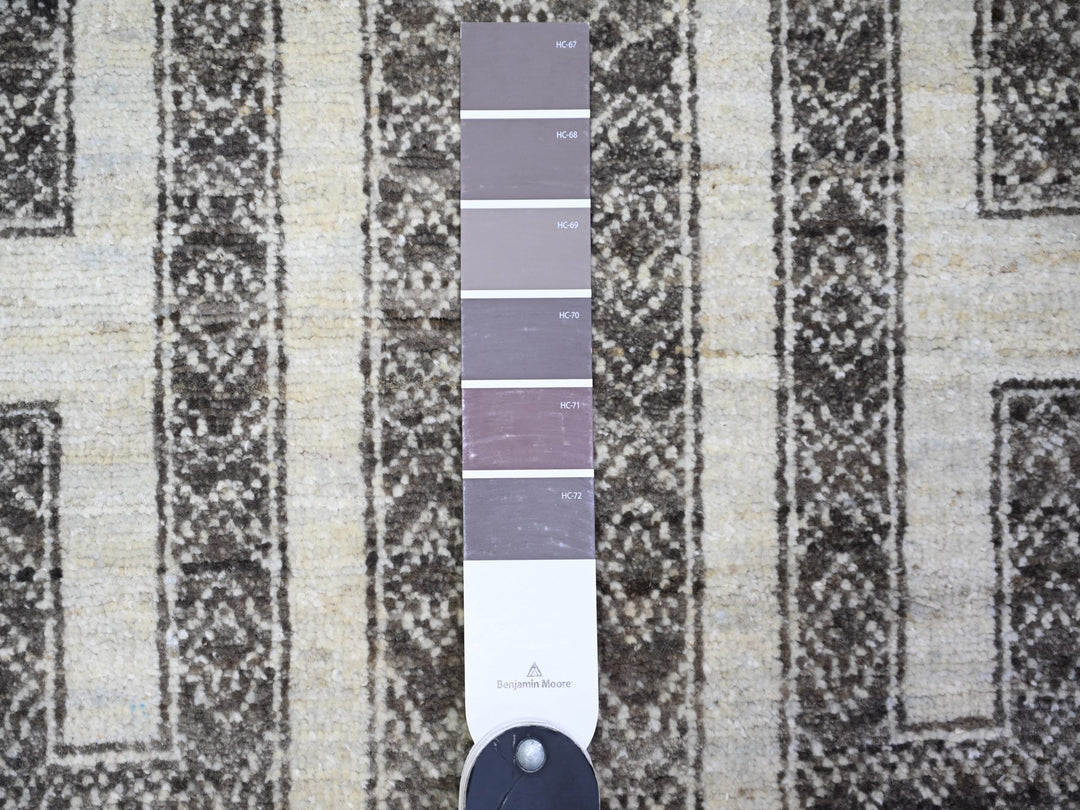 2'7" x 11'7" New Hand Knotted Brown Wool Runner Oriental Rug - MOA10274284