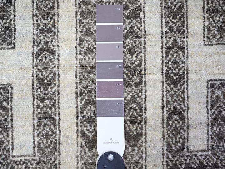 2'7" x 11'7" New Hand Knotted Brown Wool Runner Oriental Rug - MOA10274284