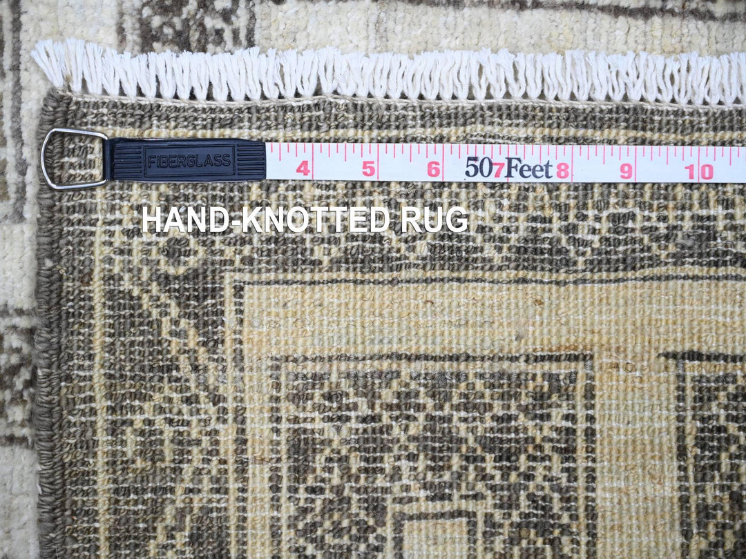 2'7" x 11'7" New Hand Knotted Brown Wool Runner Oriental Rug - MOA10274284