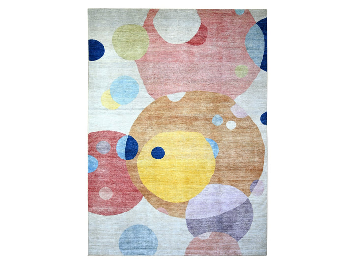 10'0" x 13'9" New Hand Knotted Multicolored Wool Rectangle Oriental Rug - MOA10274288