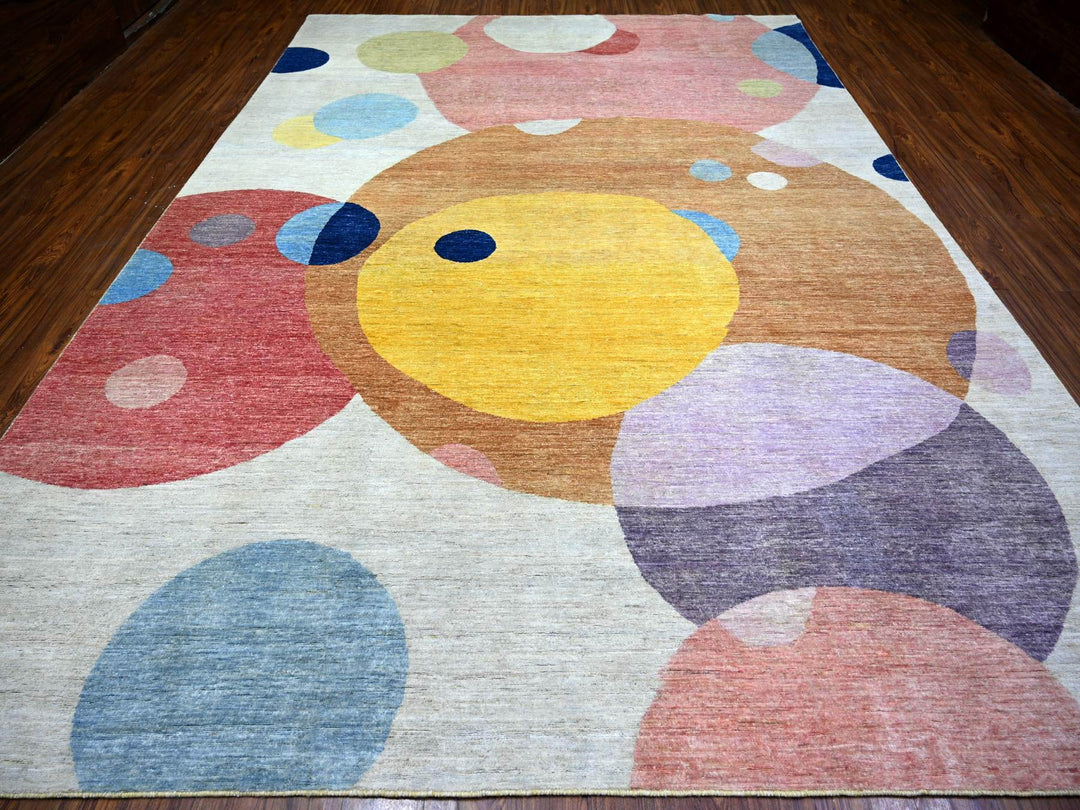 10'0" x 13'9" New Hand Knotted Multicolored Wool Rectangle Oriental Rug - MOA10274288