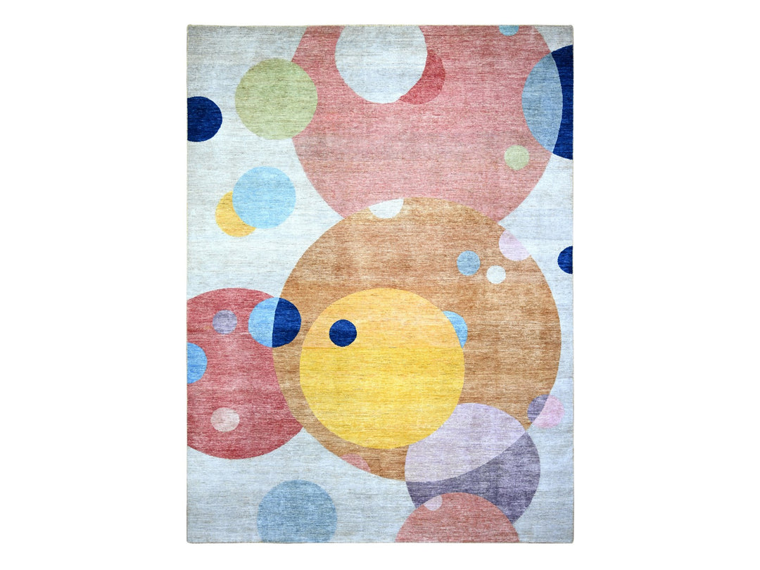 9'0" x 12'0" New Hand Knotted Multicolored Wool Rectangle Oriental Rug - MOA10274294