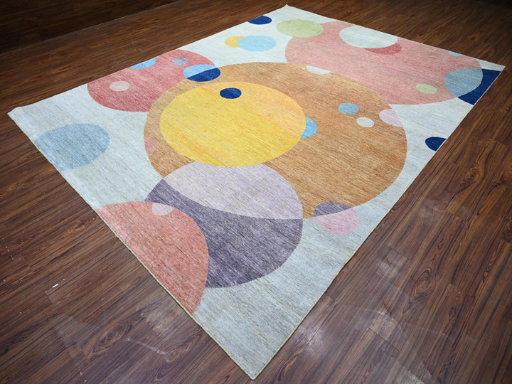 9'0" x 12'0" New Hand Knotted Multicolored Wool Rectangle Oriental Rug - MOA10274294