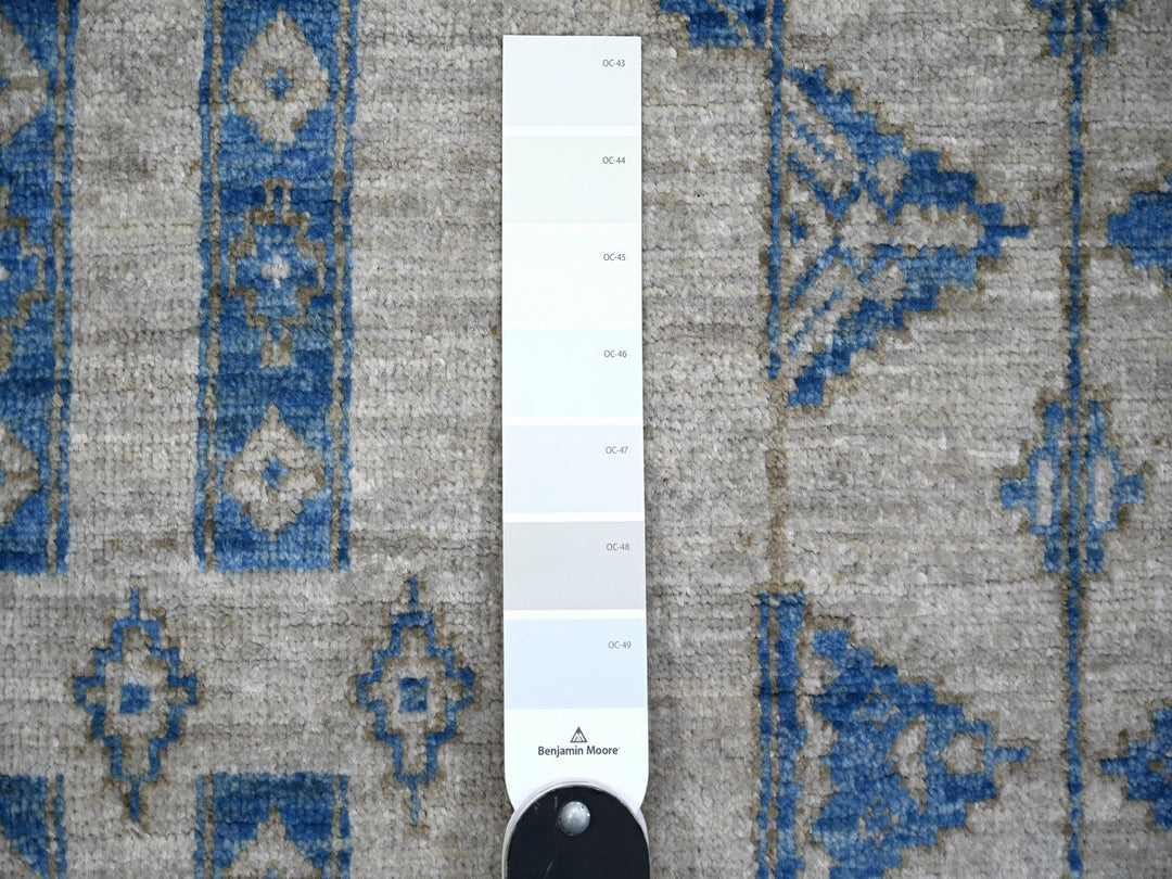 6'0" x 8'10" New Hand Knotted Blue Wool Rectangle Oriental Rug - MOA10274298
