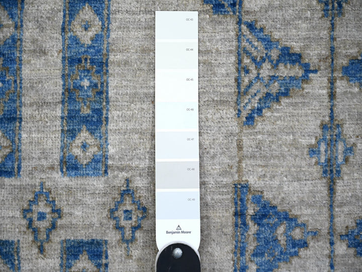 6'0" x 8'10" New Hand Knotted Blue Wool Rectangle Oriental Rug - MOA10274298