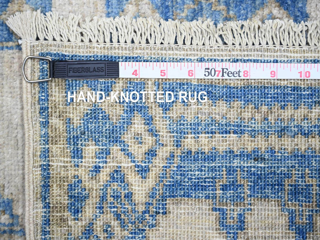 6'0" x 8'10" New Hand Knotted Blue Wool Rectangle Oriental Rug - MOA10274298