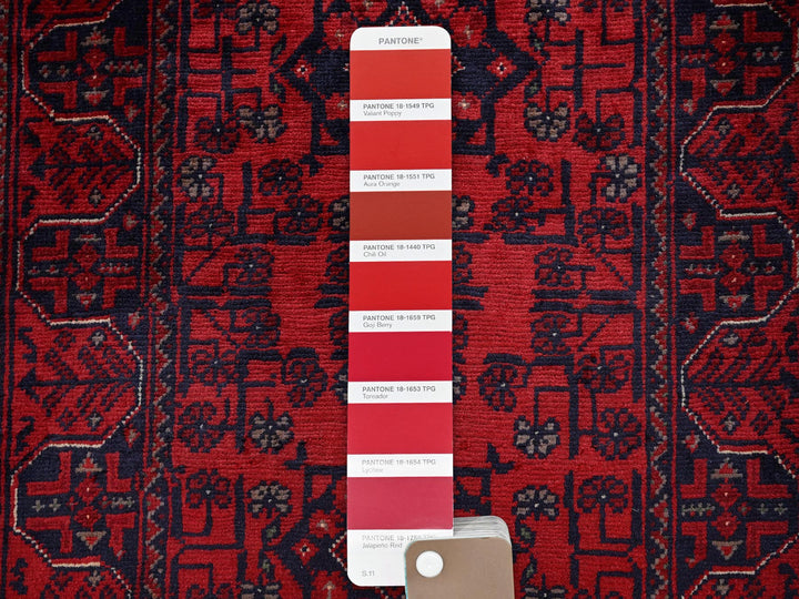 1'10" x 5'1" New Hand Knotted Red Wool Runner Oriental Rug - MOA102742