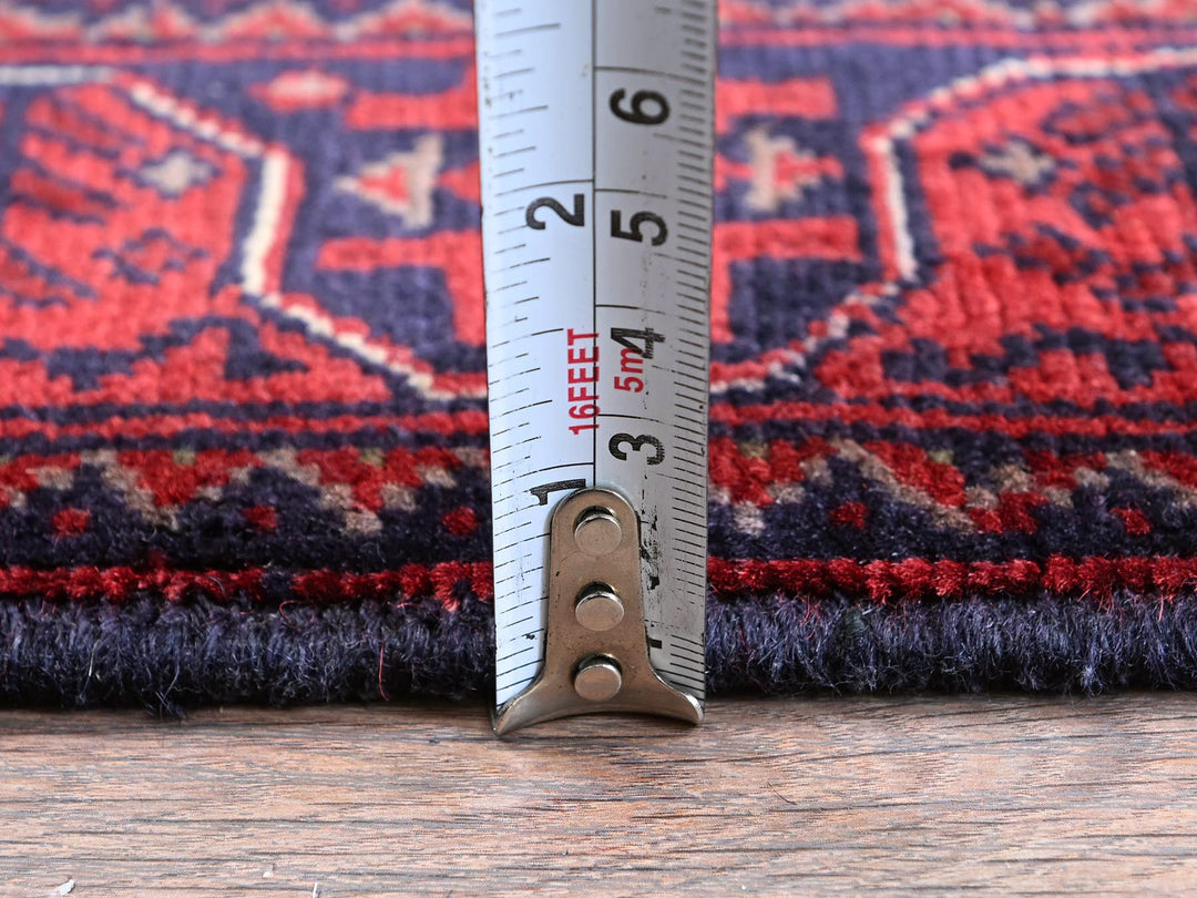 1'10" x 5'1" New Hand Knotted Red Wool Runner Oriental Rug - MOA102742