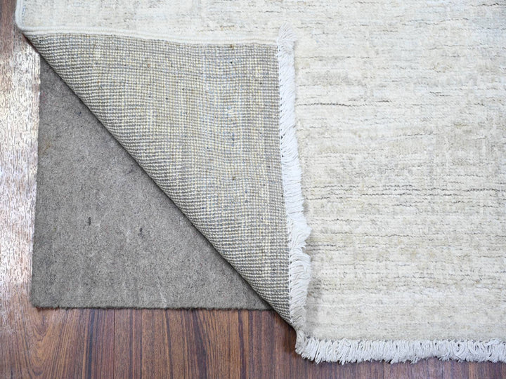 2'8" x 11'0" New Hand Knotted Ivory Wool Runner Oriental Rug - MOA10274303