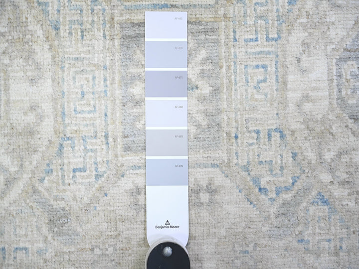 2'9" x 18'6" New Hand Knotted Ivory Wool Runner Oriental Rug - MOA10274305