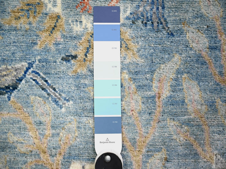 2'7" x 10'1" New Hand Knotted Blue Wool Runner Oriental Rug - MOA10274314