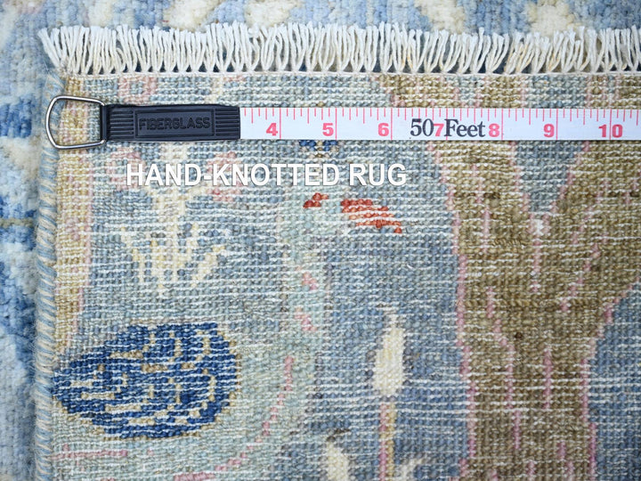 2'7" x 10'1" New Hand Knotted Blue Wool Runner Oriental Rug - MOA10274314