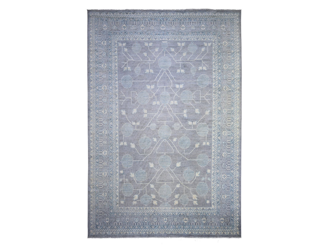 10'0" x 14'7" New Hand Knotted Grey Wool Rectangle Oriental Rug - MOA10274330