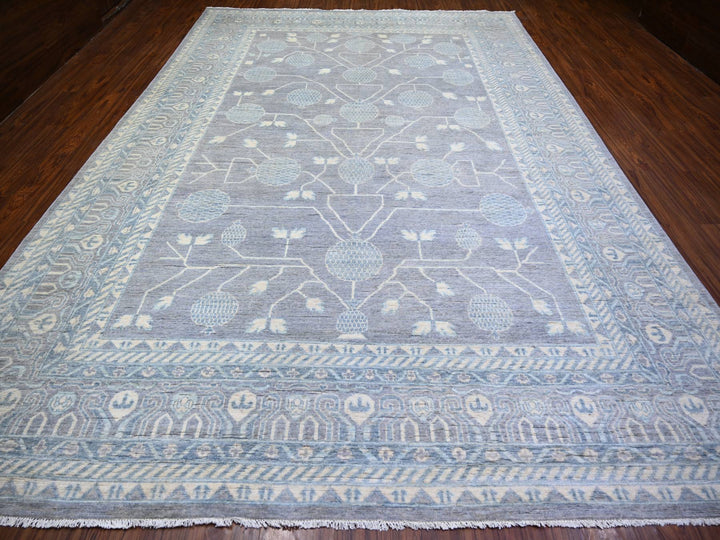 10'0" x 14'7" New Hand Knotted Grey Wool Rectangle Oriental Rug - MOA10274330