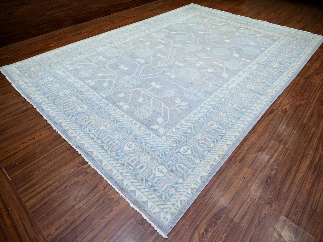 10'0" x 14'7" New Hand Knotted Grey Wool Rectangle Oriental Rug - MOA10274330