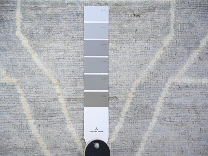 10'0" x 14'7" New Hand Knotted Grey Wool Rectangle Oriental Rug - MOA10274330
