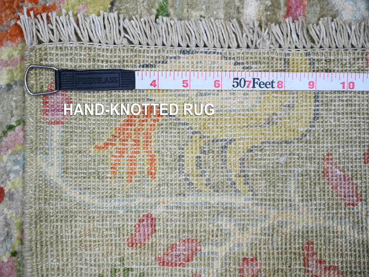 3'4" x 4'10" New Hand Knotted Green Wool Rectangle Oriental Rug - MOA10274347