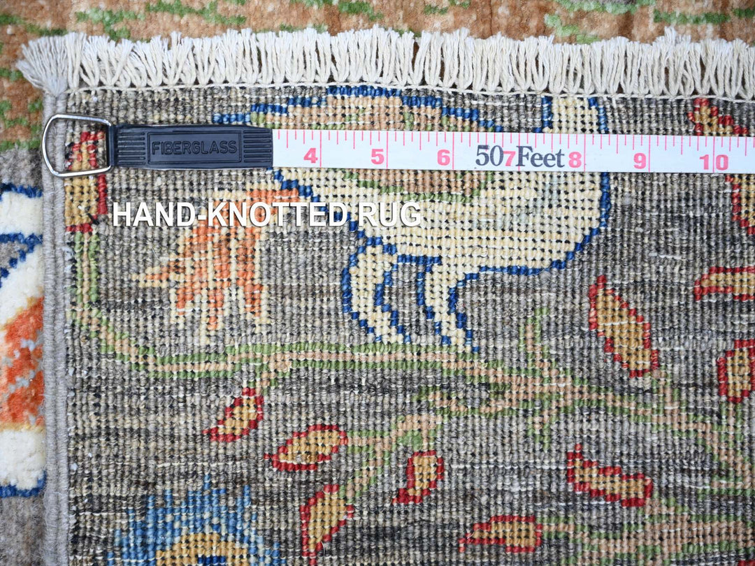 2'10" x 4'10" New Hand Knotted Grey Wool Rectangle Oriental Rug - MOA10274348