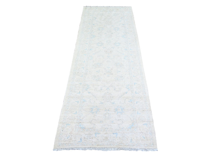2'9" x 7'8" New Hand Knotted Ivory Wool Runner Oriental Rug - MOA10274369