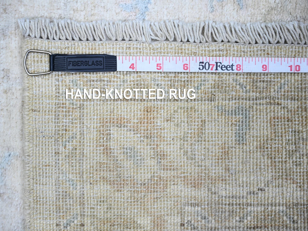 2'9" x 7'8" New Hand Knotted Ivory Wool Runner Oriental Rug - MOA10274369