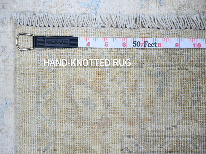 2'9" x 7'8" New Hand Knotted Ivory Wool Runner Oriental Rug - MOA10274369