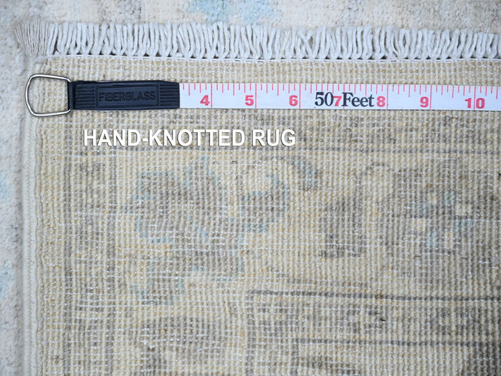 2'9" x 9'5" New Hand Knotted Ivory Wool Runner Oriental Rug - MOA10274372