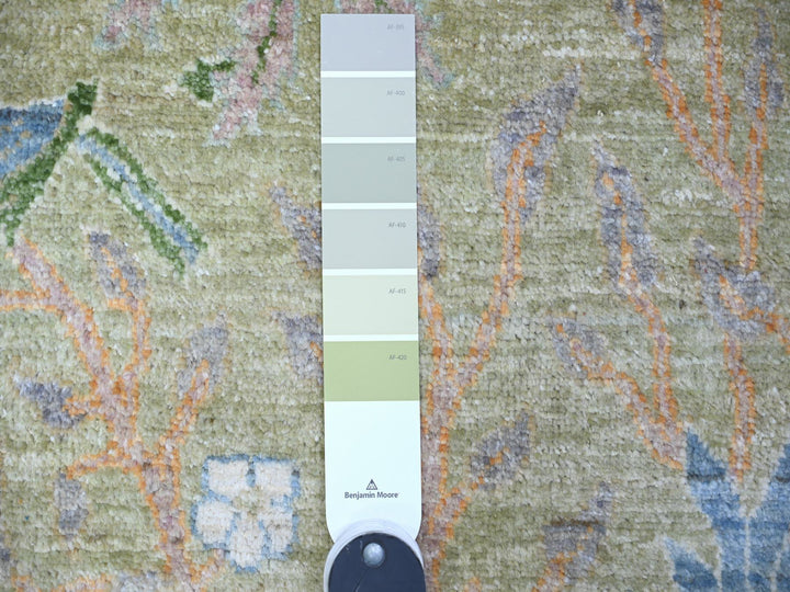 3'0" x 5'2" New Hand Knotted Green Wool Rectangle Oriental Rug - MOA10274412