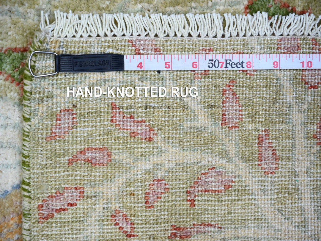 3'0" x 5'2" New Hand Knotted Green Wool Rectangle Oriental Rug - MOA10274412