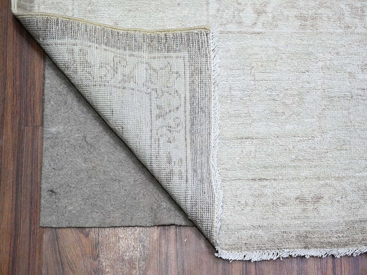 9'9" x 14'0" New Hand Knotted Grey Wool Rectangle Oriental Rug - MOA10274446