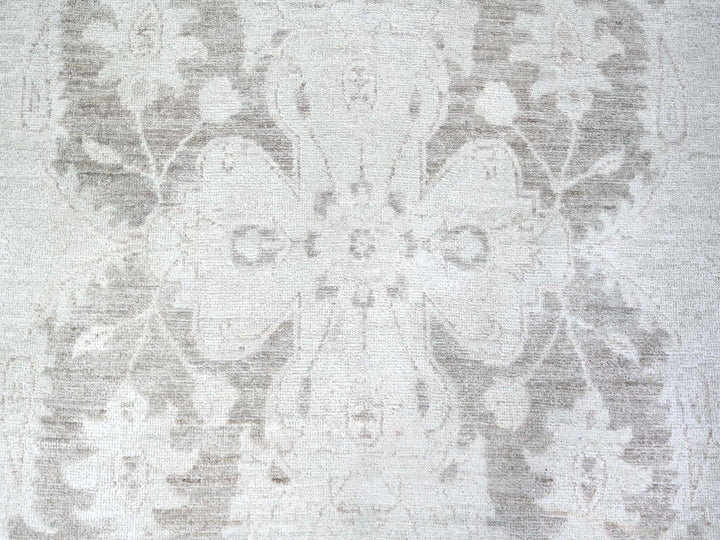 9'9" x 14'0" New Hand Knotted Grey Wool Rectangle Oriental Rug - MOA10274446
