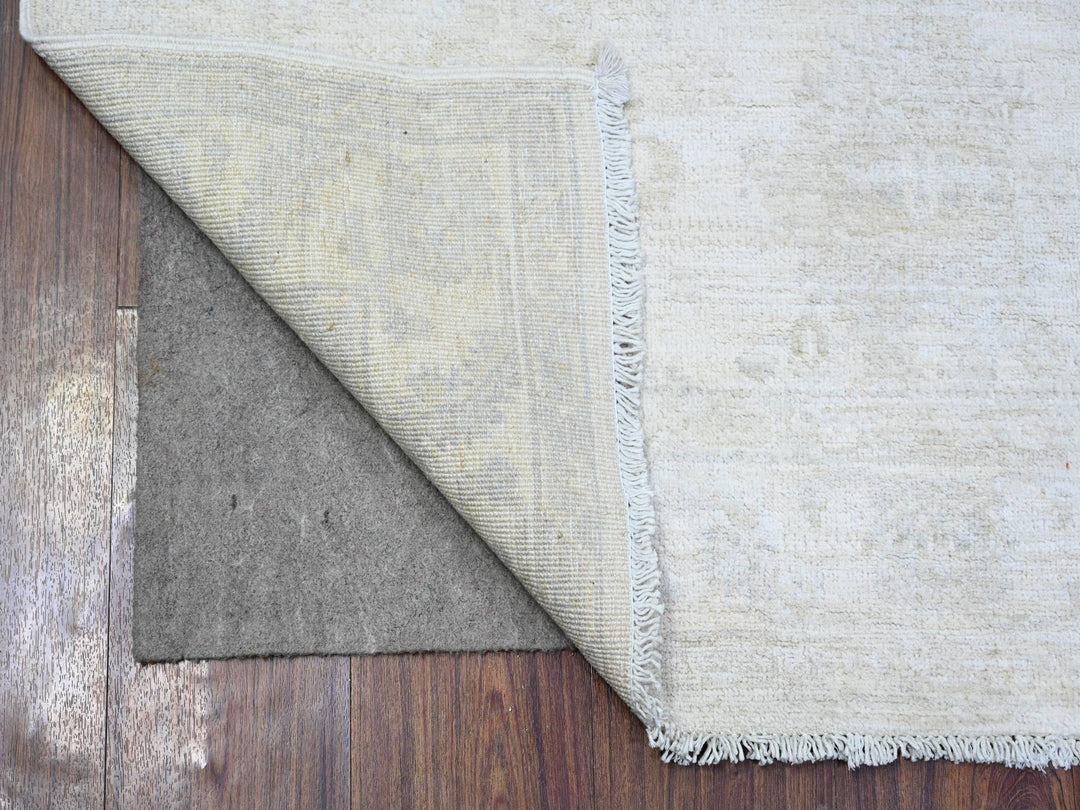 3'10" x 5'10" New Hand Knotted Ivory Wool Rectangle Oriental Rug - MOA10274462