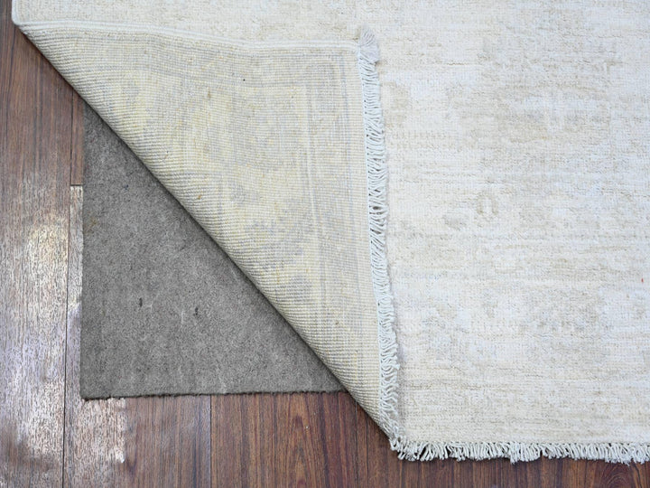 3'10" x 5'10" New Hand Knotted Ivory Wool Rectangle Oriental Rug - MOA10274462
