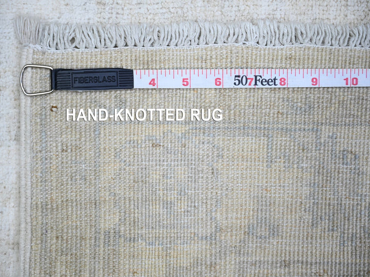 3'10" x 5'10" New Hand Knotted Ivory Wool Rectangle Oriental Rug - MOA10274462