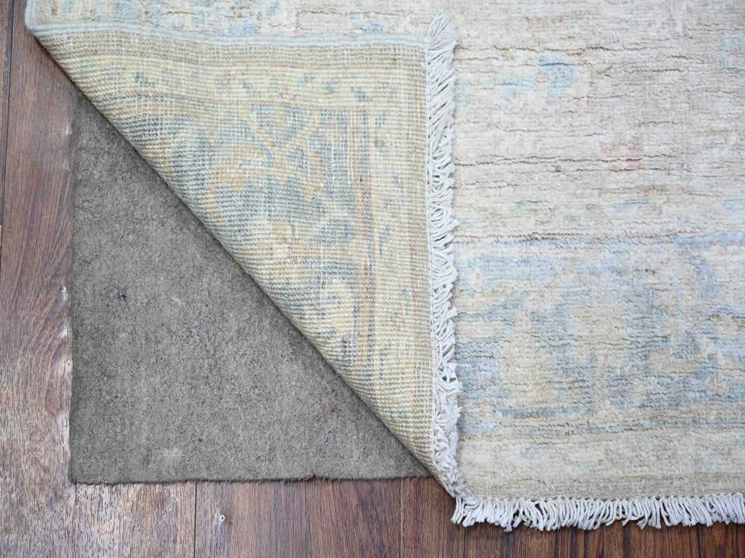 3'9" x 5'11" New Hand Knotted Grey Wool Rectangle Oriental Rug - MOA10274463