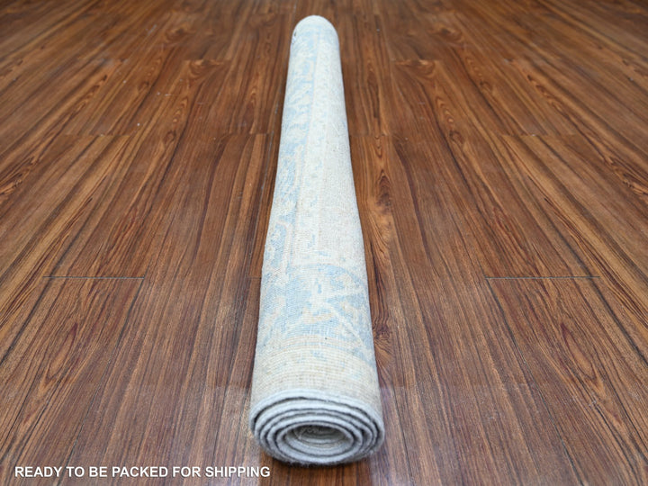 3'9" x 5'11" New Hand Knotted Grey Wool Rectangle Oriental Rug - MOA10274463