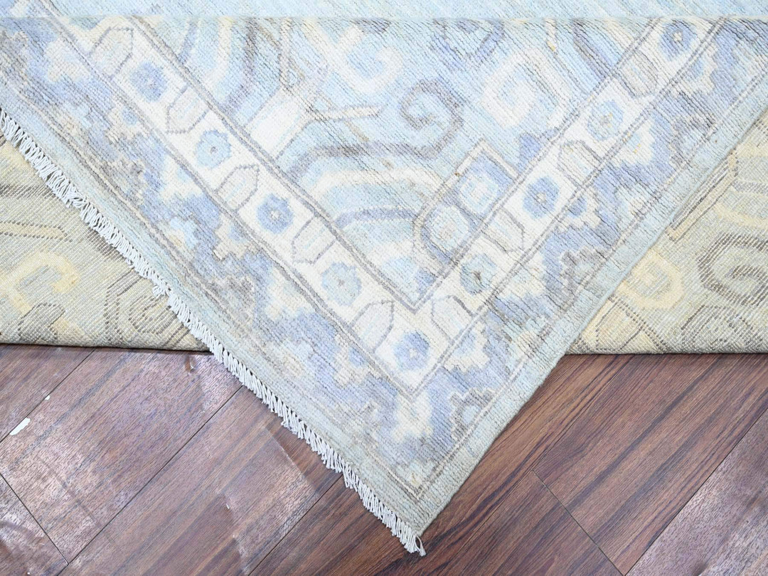11'10" x 16'3" New Hand Knotted Grey Wool Rectangle Oriental Rug - MOA10274465