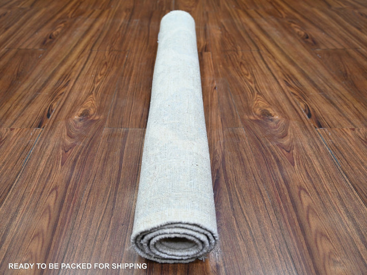 2'11" x 4'10" New Hand Knotted Ivory Wool Rectangle Oriental Rug - MOA10274468