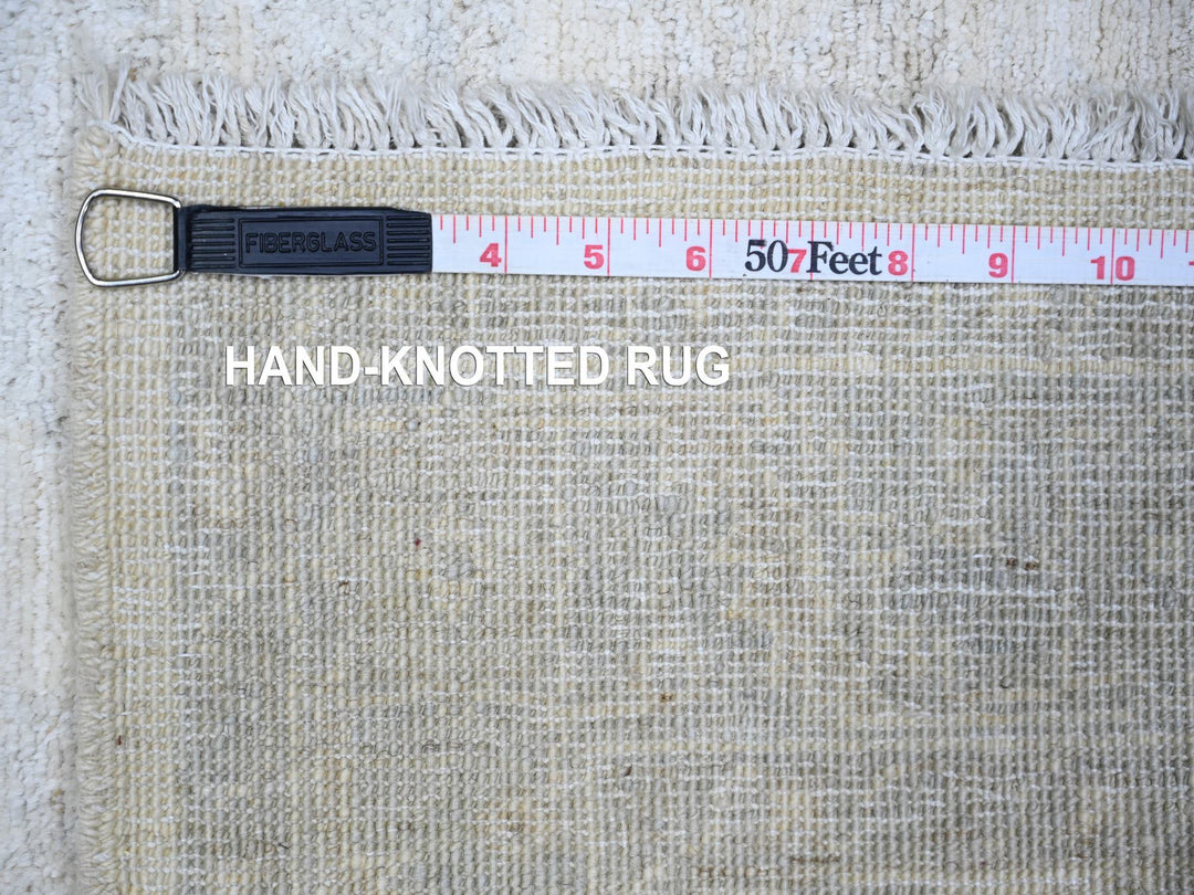 2'11" x 4'10" New Hand Knotted Ivory Wool Rectangle Oriental Rug - MOA10274468
