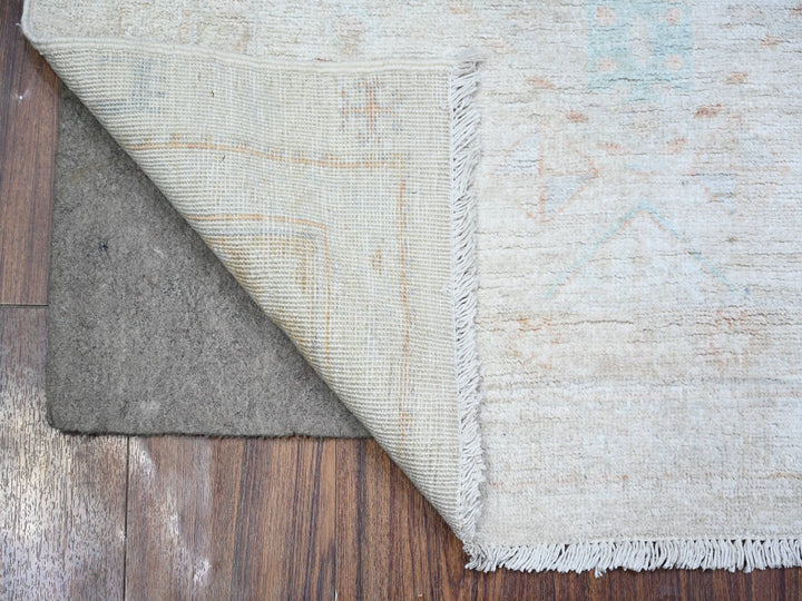 2'11" x 4'9" New Hand Knotted Ivory Wool Rectangle Oriental Rug - MOA10274469