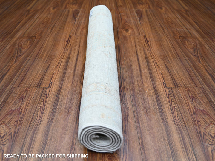 2'11" x 4'9" New Hand Knotted Ivory Wool Rectangle Oriental Rug - MOA10274469