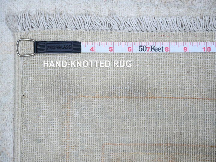 2'5" x 9'5" New Hand Knotted Ivory Wool Runner Oriental Rug - MOA10274471