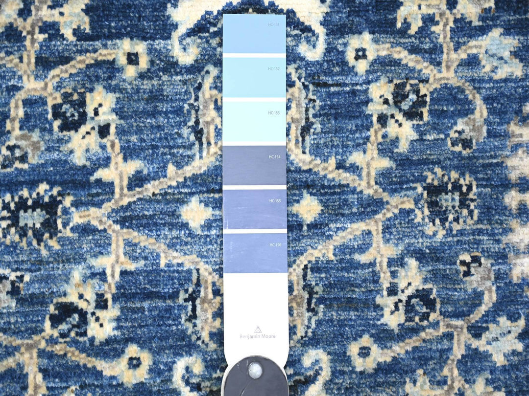 2'10" x 4'8" New Hand Knotted Blue Wool Rectangle Oriental Rug - MOA10274473