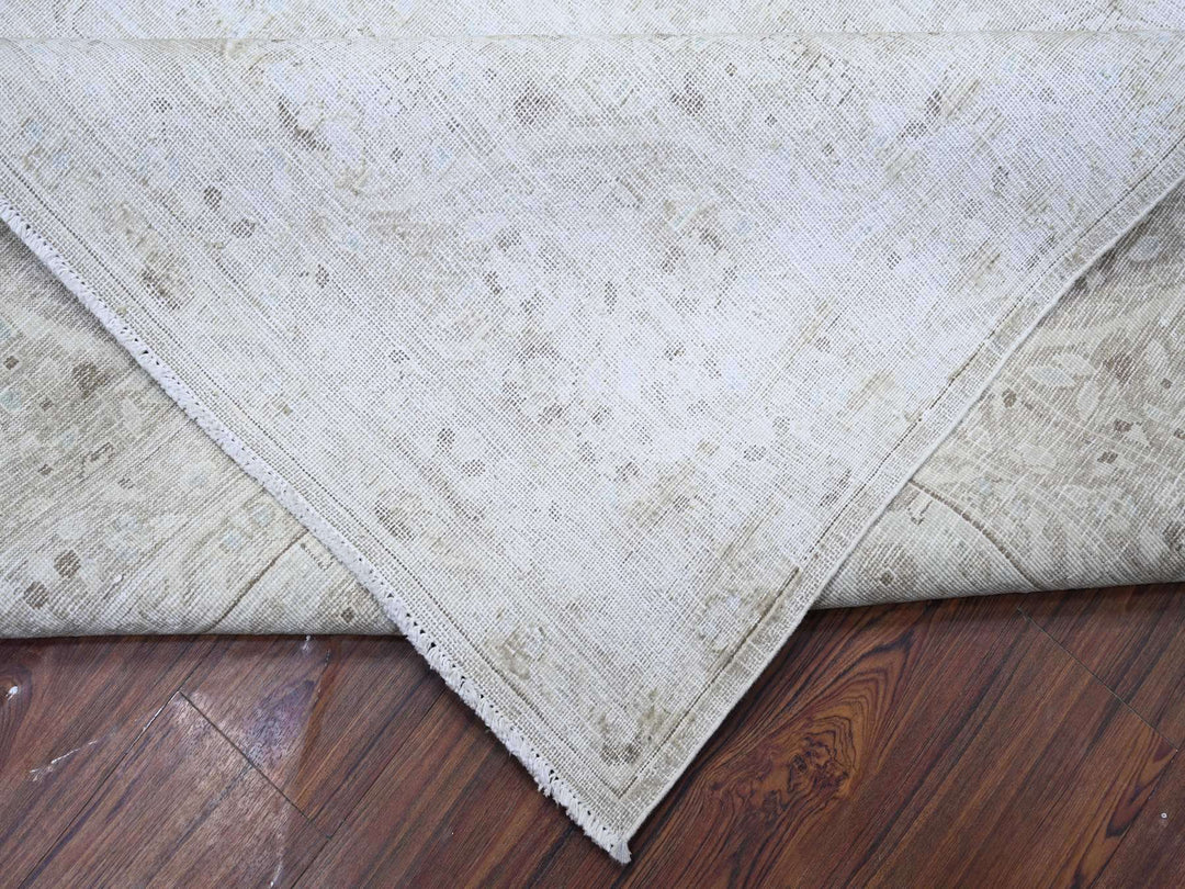 9'9" x 12'8" Vintage Hand Knotted Grey Wool Rectangle Oriental Rug - MOA10274480