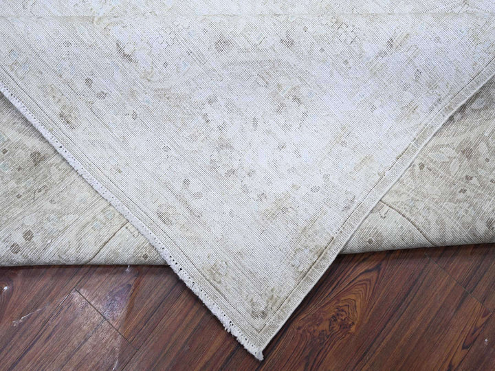9'9" x 12'8" Vintage Hand Knotted Grey Wool Rectangle Oriental Rug - MOA10274480